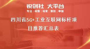 四川省5G+工業(yè)互聯(lián)網(wǎng)標桿項目推薦匯總表獎補政策